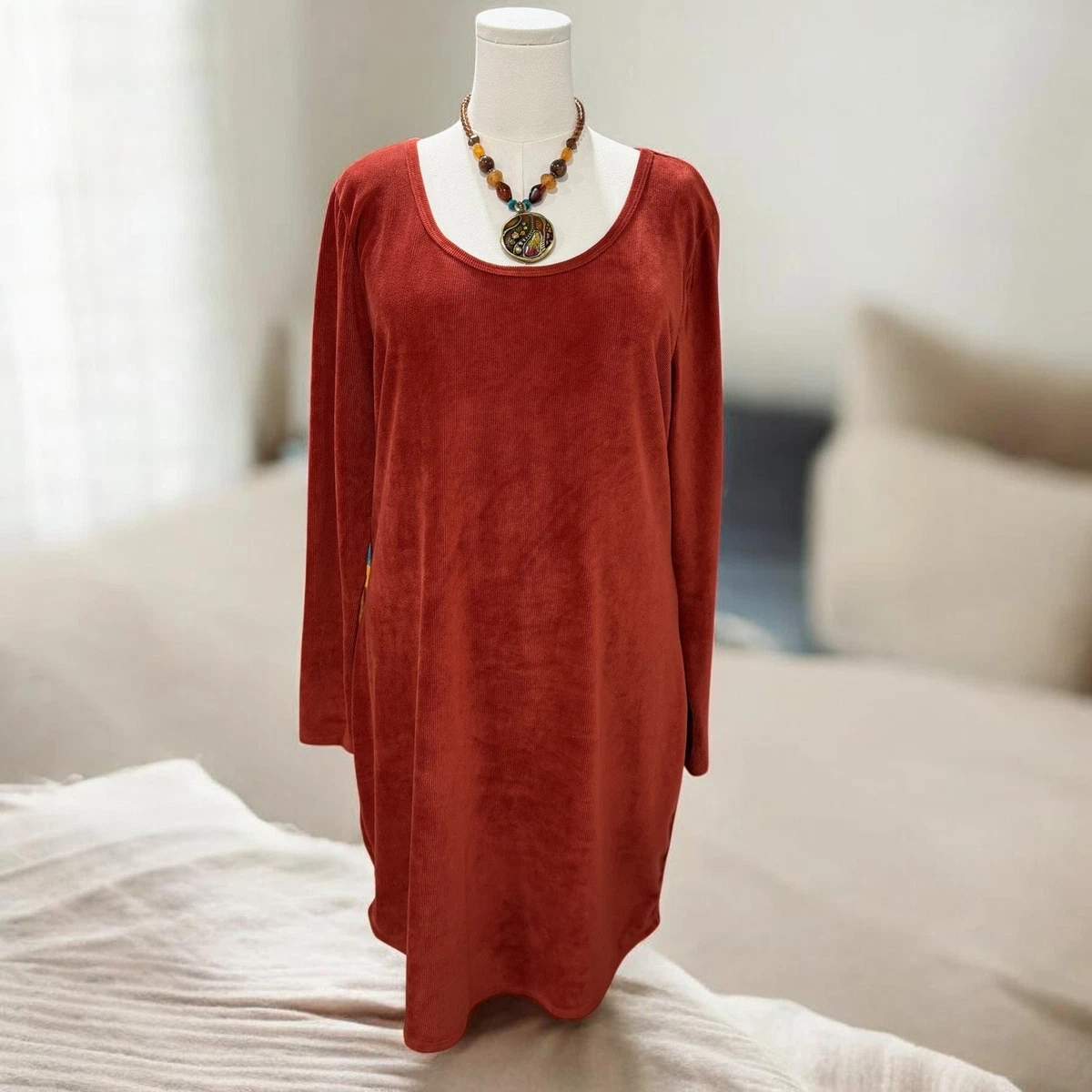 Long Sleeve Shift Short Plus Size Dresses for Women for sale | eBay