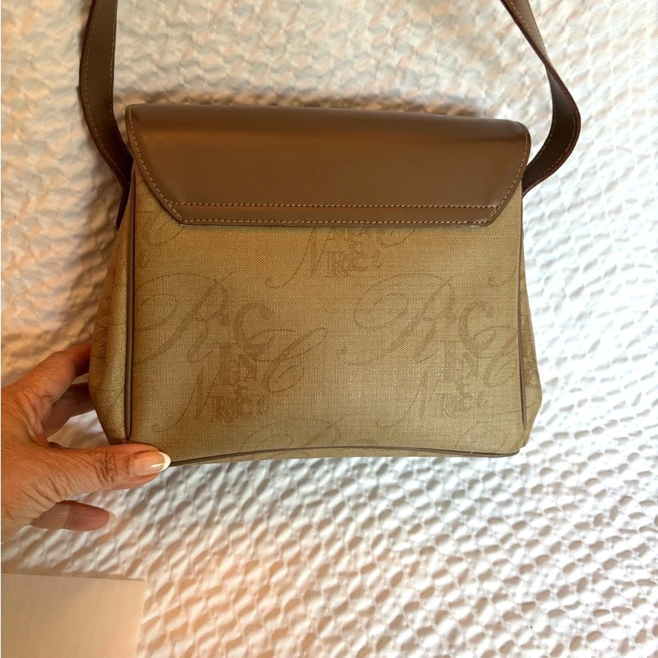 Bandolera Nina Ricci de cuero/lona marrón Foto 3 de 4