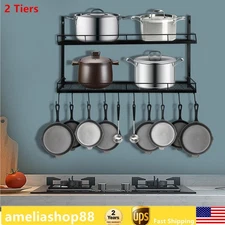 Pot and Pan Rack Organizer Hanger Storage Wall Holder Kitchen Cookware Hanging