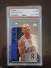 1996 SP Allen Iverson Rookie RC Card #141 PSA 8 NM-MINT Philadelphia 76ers HOF. rookie card picture