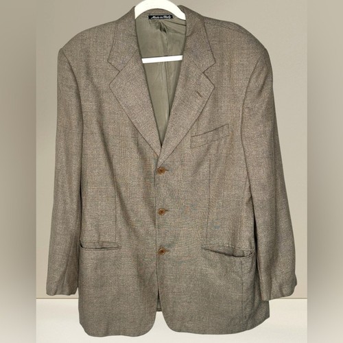 Valentino, Valentino Uomo Vintage Marrone Uomo 40 Cappotto Sportivo Regolare Blazer Misto Seta e Lana