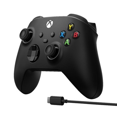 XBOX Wireless Controller + USB C Kabel Schwarz für Series S, X, One, PC, Android