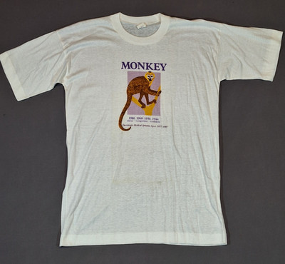 Rare Vintage T-shirt - Herren - Gr. XL - Monkey 1987 - 100% Cotton