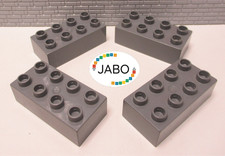 ( T5 ) Lego Duplo 4x Pierre 2x4 Gris foncé Château des Chevaliers