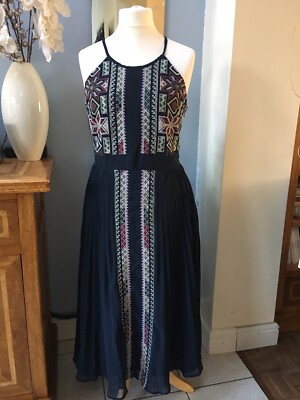 sachin and babi light blue dress New Look Black Celestial Chiffon Shirred High Neck main image 0