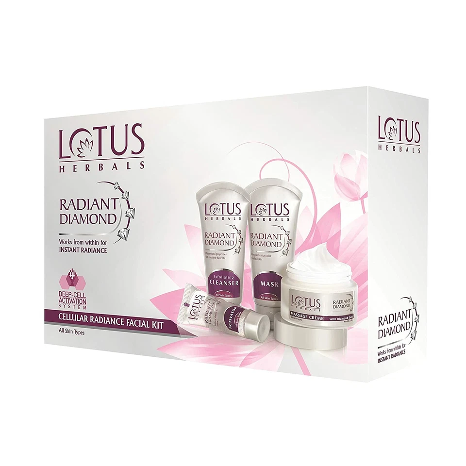 Kit facial Lotus Herbals diamante radiante resplandor celular paquete selecto Foto 2 de 4