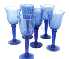 New ListingCobalt Blue Glassware Water Wine Glasses Goblet (Set 6)