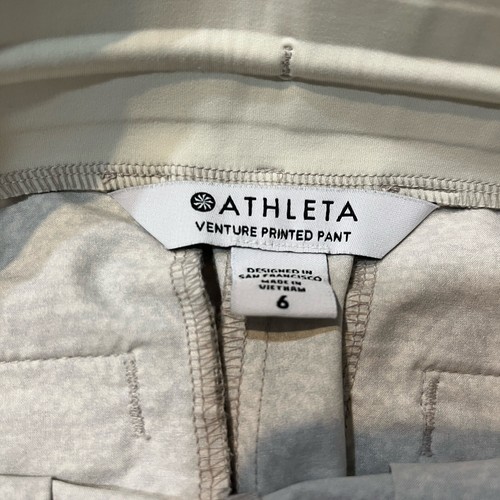 Pantalón Athleta Venture Estampado Talla 6 Jogger Crema Cordón Atlético X4-18 - Imagen 4 de 6