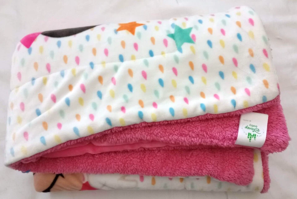 Disney Baby Girl Pink Minnie Mouse Toys Plush Blanket Stars Thick Sherpa Soft - Image 3 of 3