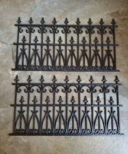 Dollhouse Fence Railing x2 Black Victorian or Georgian Garden 1:12 Scale