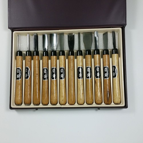 CHISEL graver Forged Steel FLAT ROUND Wood Carving Tools korea MADE 6~12pcs - Picture 10 of 11