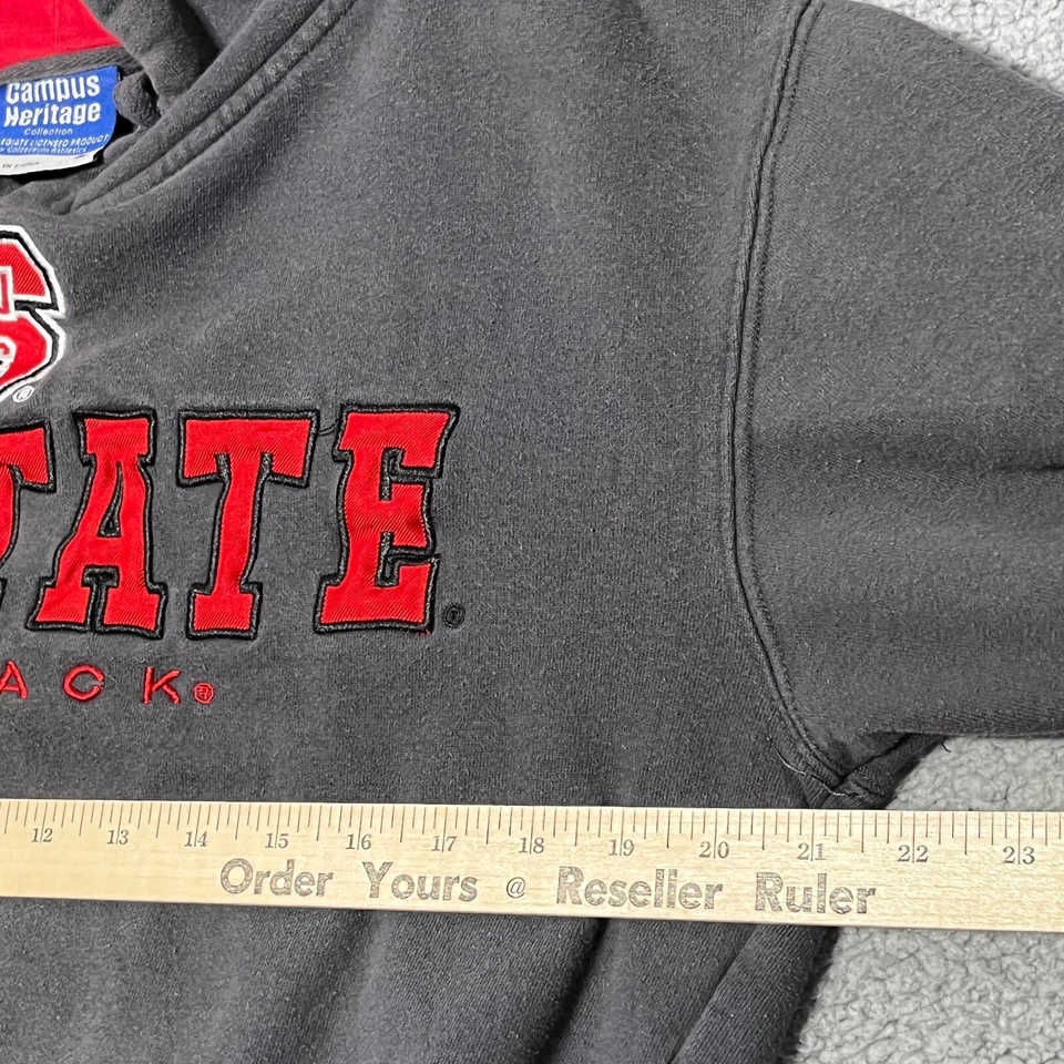 NC State Wolfpack Vintage 90s Sweatshirt Hoodie Mens Small Gray Embroidered Logo - Image 4 of 4