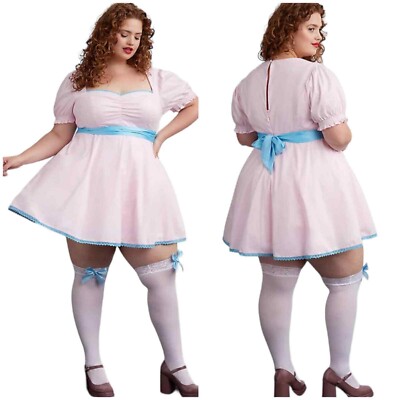 Torrid Dress  Satin Pink Size 00X Pinup Retro Rockabilly Barbie Glinda Witch Oz