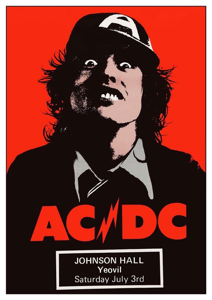 AC/DC - POSTER - Live Concert 1976 UK  - HIGH VOLTAGE tour Angus
