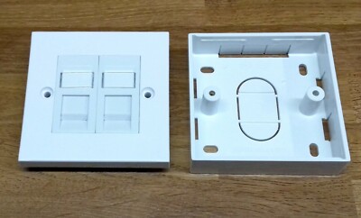 Kauden RJ11 Telefon Doppelsteckdose Modul Abdeckplatte Fax ADSL VDSL Modem + Box