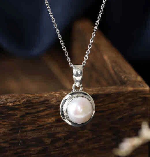 D09 Rimorchio Mabe Perla Bianco Cerchi 925 Argento Sterling - Immagine 3 di 3