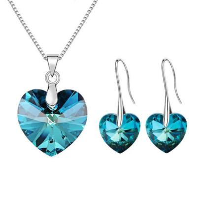 UK LAGER Sterlingsilber SWAROVSKI Elemente Kristall   BERMUDA BLAU 3 BILDER