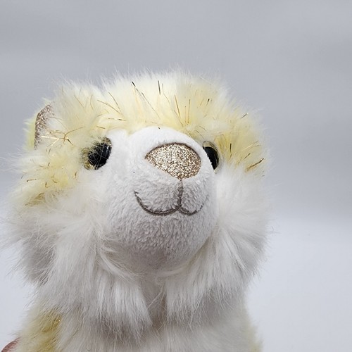 FAO Schwarz Kitty Cat Plush Stuffed Animal Glitter Yellow White Sitting Pose 10" - Picture 9 of 9