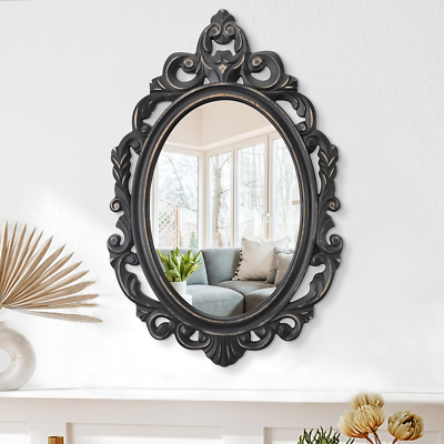 Black Wooden Vintage Baroque Style Ha...