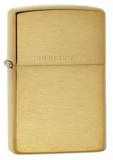 Zippo 204, Classic Brushed Solid Brass Finish Lighter, (PL) Pipe Insert