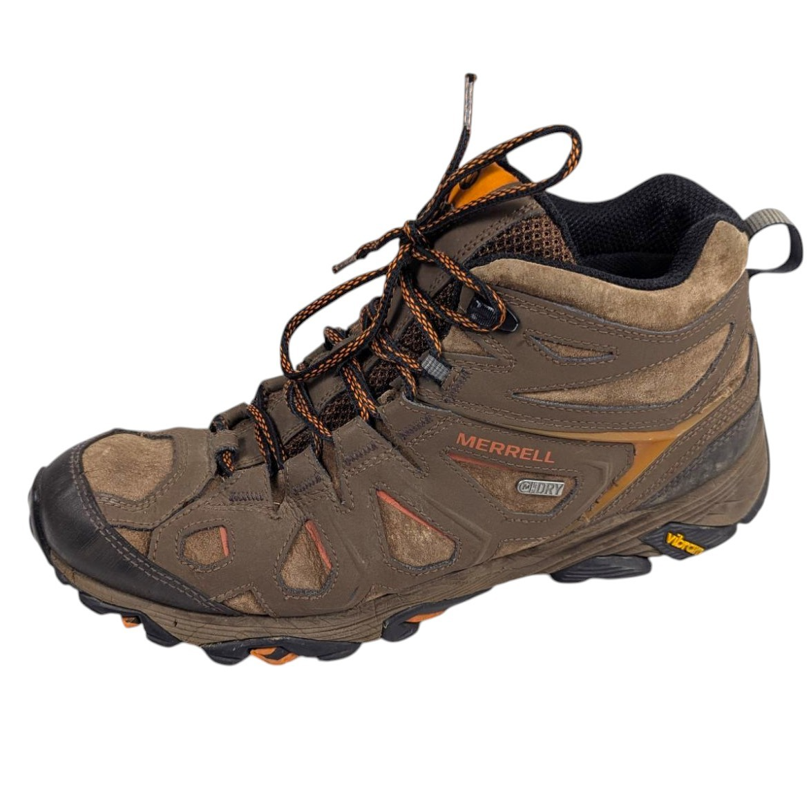 Stivali da trekking Merrell Deverta Mid da uomo taglia 11 marrone USA scarpa impermeabile outdoor