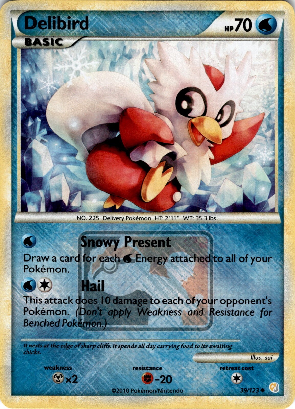 Delibird 39/123 HGSS base League Promo crosshatch Pokemon TCG