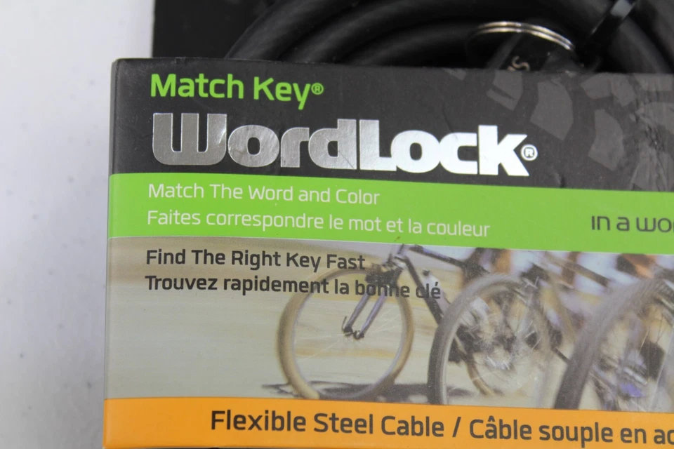 Match Key Wordlock Bike Lock WLX Series Flexible Steel Cable - Image 2 of 4