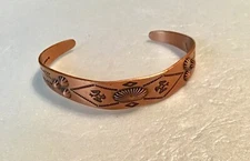 NAVAJO WHEELER MFG Co Of LEMMON Signed Genuine Copper Cuff Bracelet Vintage