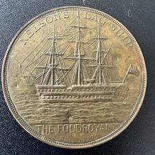 1897 London Copper made from Nelson’s Flag Ship The Foudroyant by H. Grueber