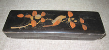 Chinesische Lackdose mit Vogel und Blumen  bemalt