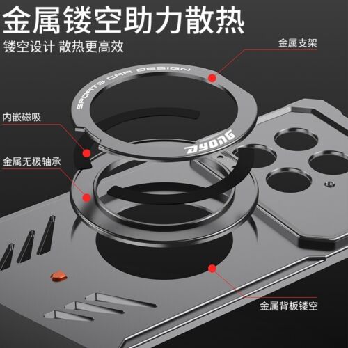 Magnetic Aluminum Alloy Metal Rimless Heat Dissipation Stand Case For Oneplus 13 - Picture 6 of 17