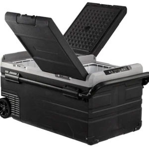 12v/24v Réfrigérateur double zone, 75 Litre avec poignée télescopique et roues