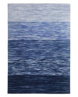 GemüTlicher Teppich Ombré Effekt Wolle 140X200 Cm Blau Kapakli