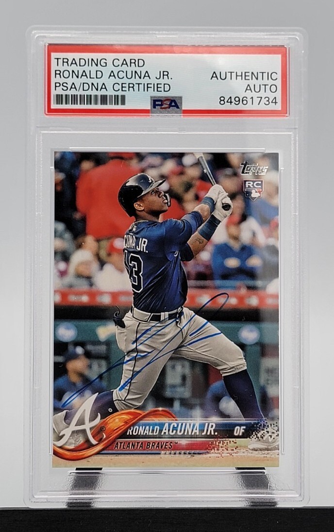Ronald Acuna Jr. Signed 2018 Topps Update Card #US250 PSA/DNA Atlanta Braves