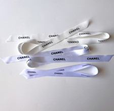 CHANEL White Cut Ribbons X 3 for gift wrapping decoration 1" wide, 41" 36" 23" 