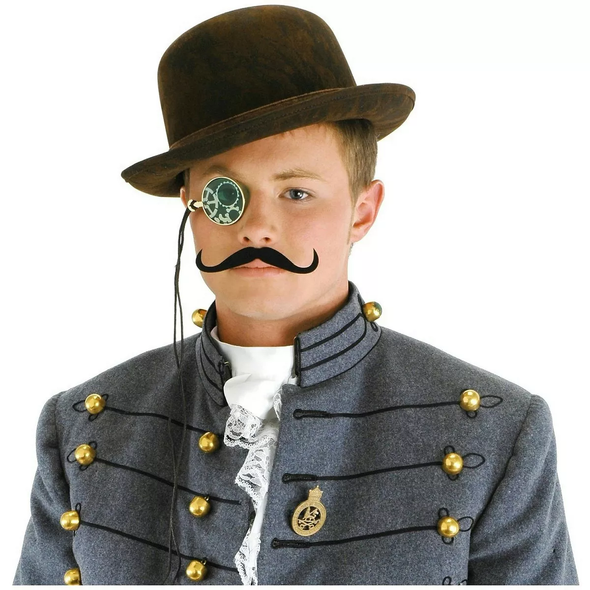 Steampunk Accessory Mens Costume Monocle and Moustache | eBay