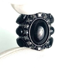 Konplott Cabochon Ring Black Chunky Gothic Ge...
