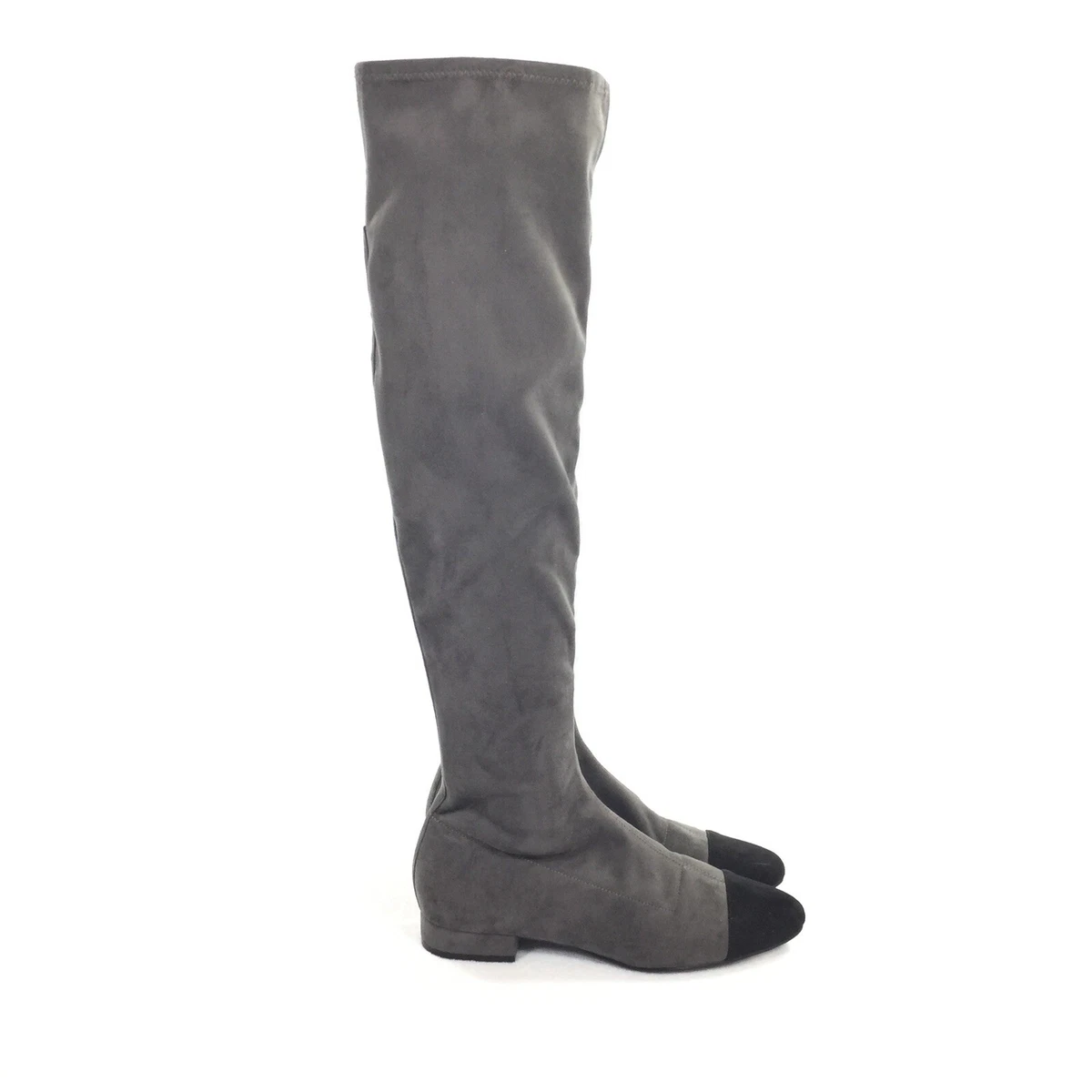 Ivanka Trump Italie Over the Knee Boots Size 6 M Gray Black Cap
