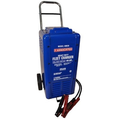 Associated 6002B Battery Charger, Steel Wheeled Fleet Charger, 6/12/18/24 Volt
