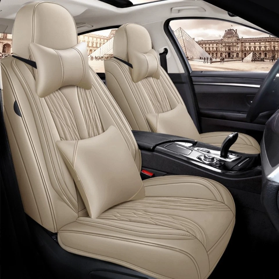 For Acura Car Seat Covers Leather Front Rear Full Set 5-Seats Protectors Cushion Foto 2 de 4