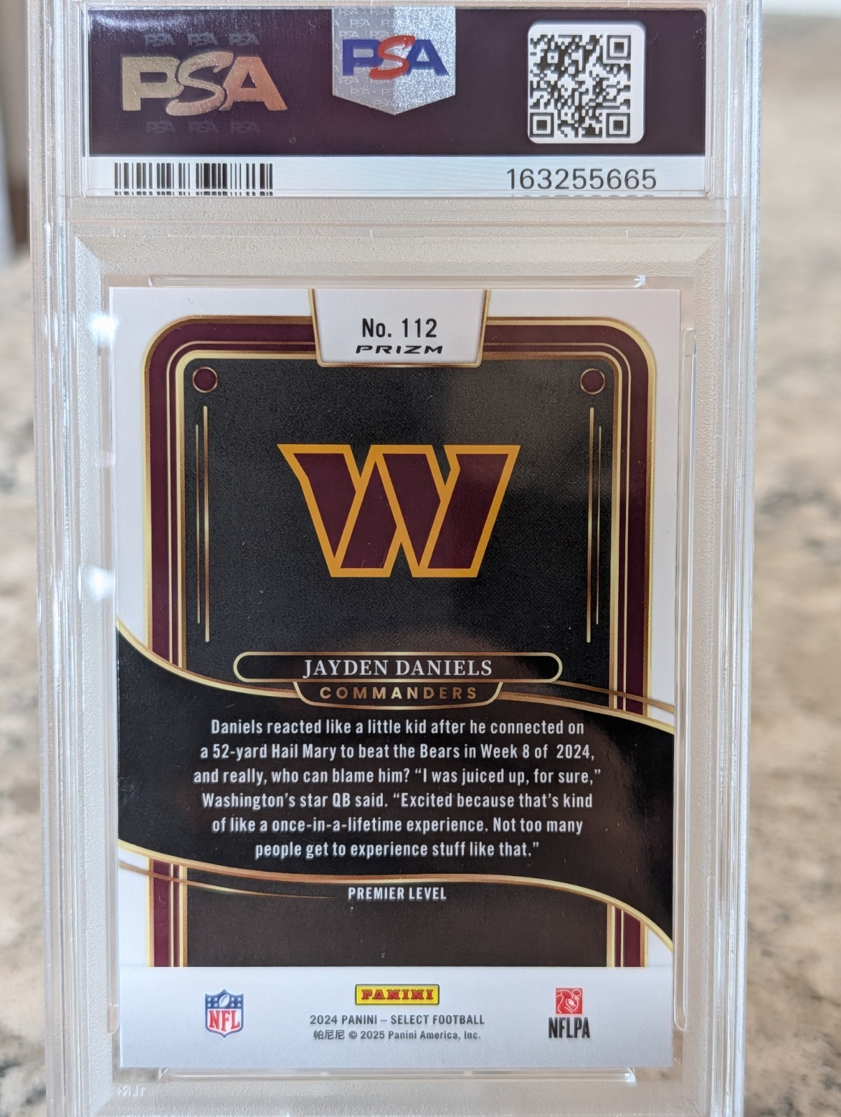 2024 Select Jayden Daniels Red And Yellow Shock Psa 10 view 3