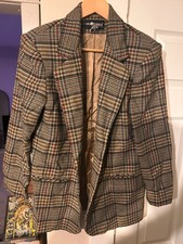 Sag Harbor Vintage Women's Plaid Blazer Jacket - Size 8