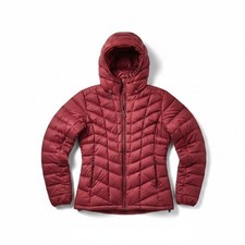 Patagonia Women s XL Down Puffer Jacket Red Hooded Full Zip 28600FA11
