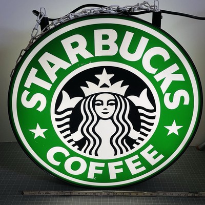 Rare Double-Sided Starbucks Coffee Lighted Sign 24” Wide 18 LBS | eBay