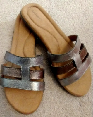 ARRAY Sarasota Women's Leather Sandal Copper Silver - 9.5 Wide
