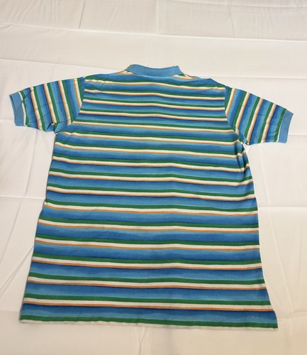 POLO Ralph Lauren Vintage 90's Colorful Stripes Blue Pony 100% Cotton XL - Picture 2 of 7