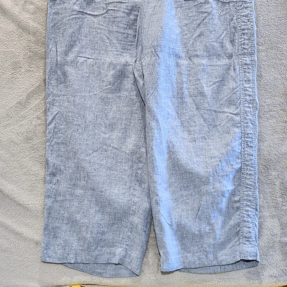 Pantalones de pierna ancha de lino Athleta azul Cabo para mujer talla 20 Beach Coastal Resortwear Foto 3 de 4