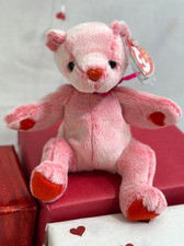 Retired TY Beanie Baby "ROMANCE" Plush Pink Bear NWT 7" Valentine's Gift Cute