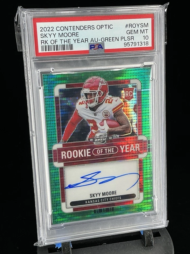 2022 Contenders Optic Skyy Moore Green Pulsar Rookie Of The Year Auto/30 PSA 10 - Image 2 of 4