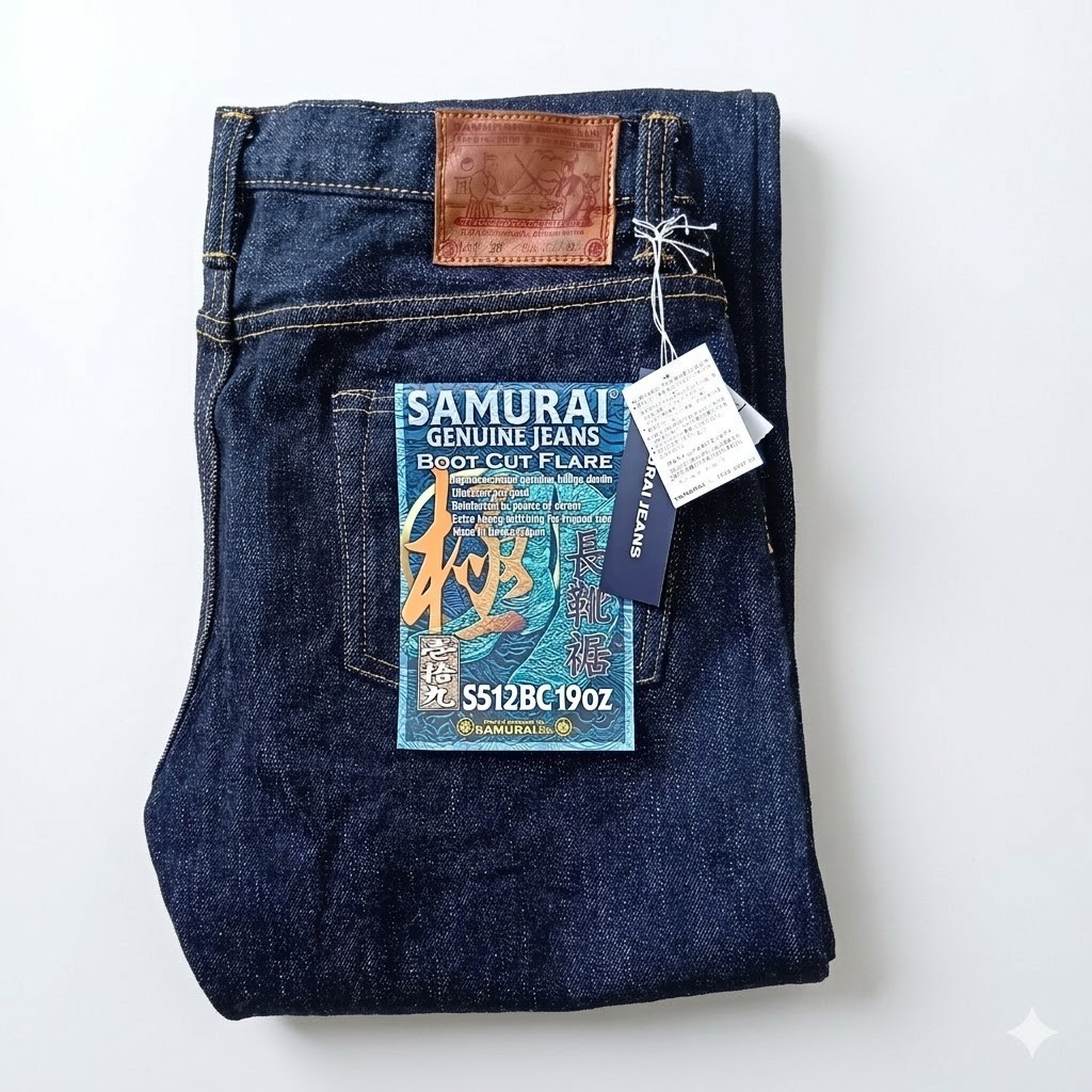 SAMURAI JEANS S512BC 19oz Selvedge Denim Boot Cut Model 32-38in